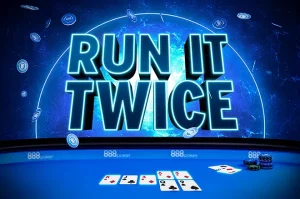 Các trò chơi tiền mặt của 888poker đã giới thiệu tính năng "Run It Twice", cho phép người chơi đồng ý chia hai bộ bài ở lượt chia thứ tư và thứ năm khi đặt cược toàn bộ số tiền vào flop. 