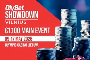 Giải đấu OlyBet Showdown Vilnius 2026 sẽ được tổ chức từ ngày 9 đến 17 tháng 5 năm 2026 tại Sòng bạc Olympic Lietuva.