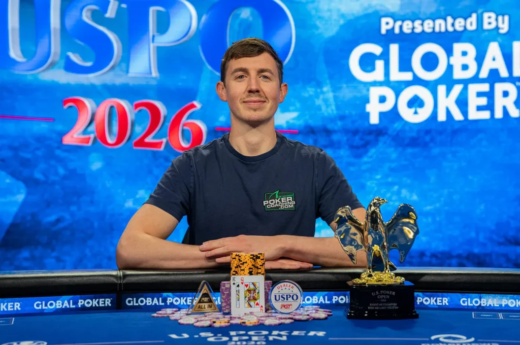 Brock Wilson giành chiến thắng tại bàn chung kết Sự kiện 6 của US Poker Open 2026.