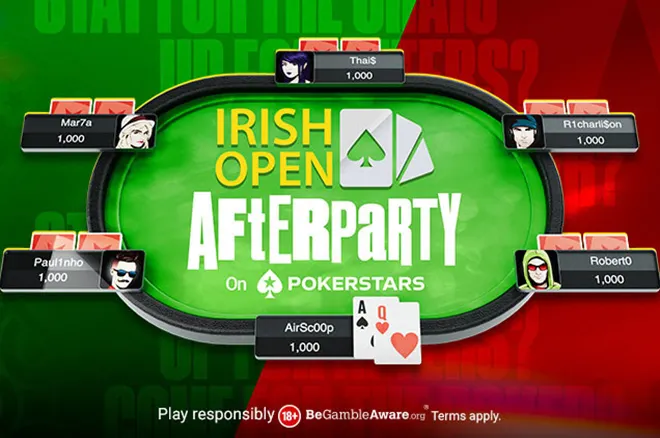 Ảnh bìa sự kiện giải đấu poker trực tuyến PokerStars Irish Open After Party 2026.