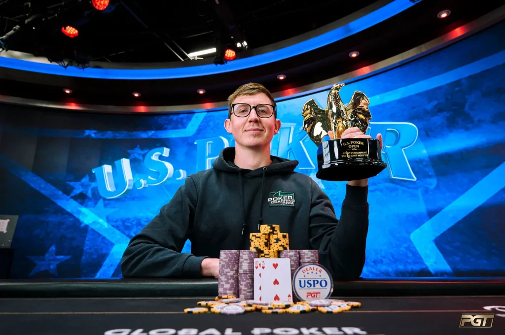 Brock Wilson giành chiến thắng tại sự kiện 1 giải US Poker Open 2026 được tổ chức tại PokerGO Studio Las Vegas.