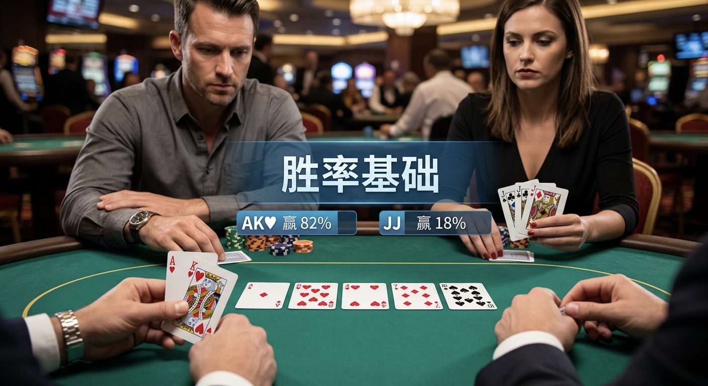 Poker Odds Basics 德州撲克勝率基礎示意圖，展示機率與決策分析