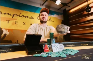 Vladyslav Shovkovyi wins the PGT Texas Hold'em Open Main Event, taking home $180,000.
