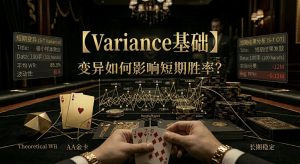 Poker Variance Basics 德州撲克Variance基礎示意圖，展示短期波動與長期EV差異