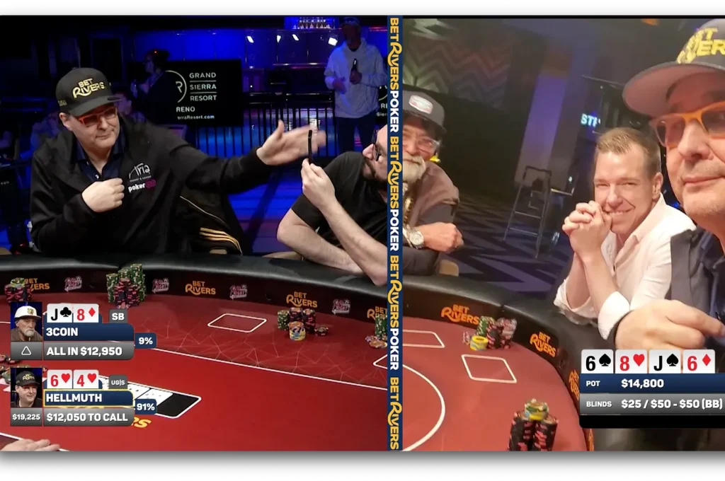 Phil Hellmuth took over 8 minutes to think after getting the best hand; he lashed out at Matusow.