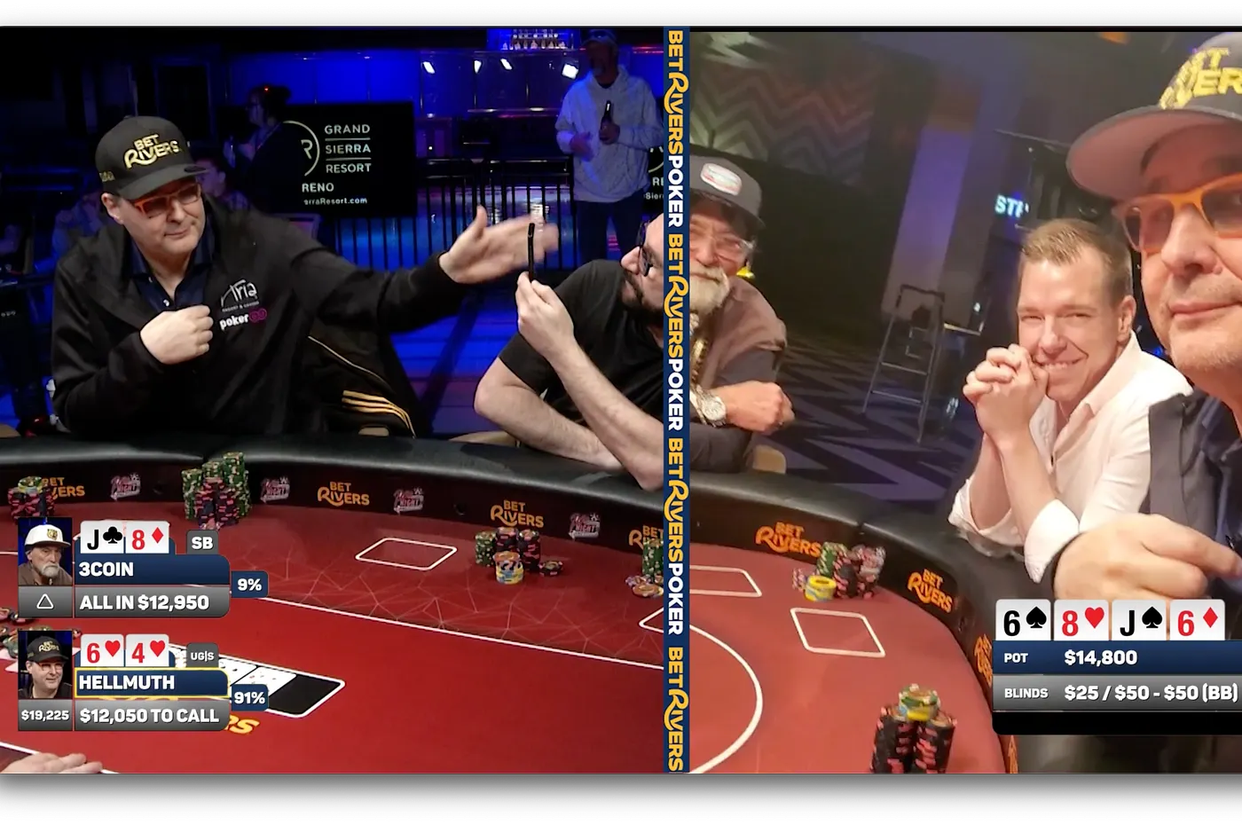 Phil Hellmuth took over 8 minutes to think after getting the best hand; he lashed out at Matusow.