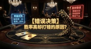 Poker High Equity Mistakes 德州撲克高勝率錯誤決策示意圖，展示高Equity不等於高EV的情況