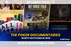 The poker documentary All In: The Poker Movie, released in 2009, chronicles the history of poker's transformation from a fringe game to a global phenomenon during the Moneymaker era.