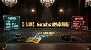 Tỷ lệ cược Gutshot trong Poker: Sơ đồ minh họa xác suất hoàn thành 4 lá bài cuối và sảnh trong Texas Hold'em.