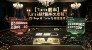Tỷ lệ cược khi lật bài trong Poker Turn: Sơ đồ minh họa tỷ lệ cược khi lật bài trong Texas Hold'em, cho thấy số lượng bài cần thiết và tỷ lệ thắng khi đến lá bài cuối cùng (river).