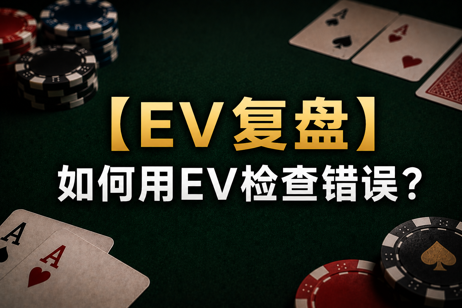Poker EV Review 德州撲克EV復盤示意圖，展示錯誤檢查與手牌分析概念