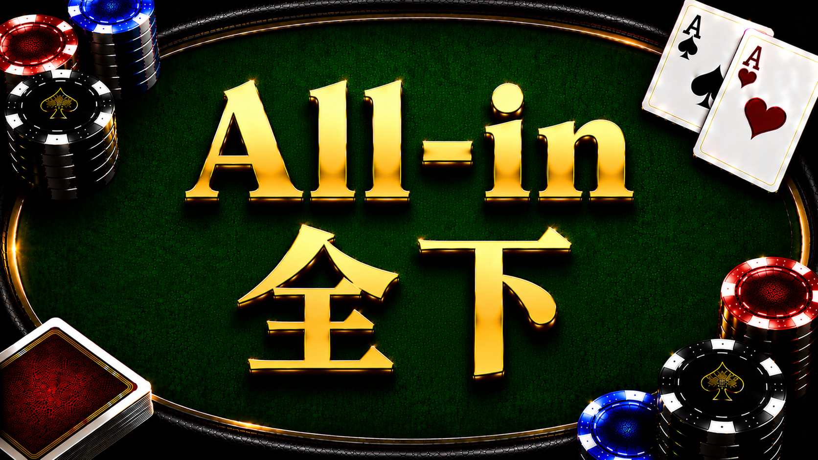 All-in 全下在德州撲克中的決策與籌碼投入示意圖