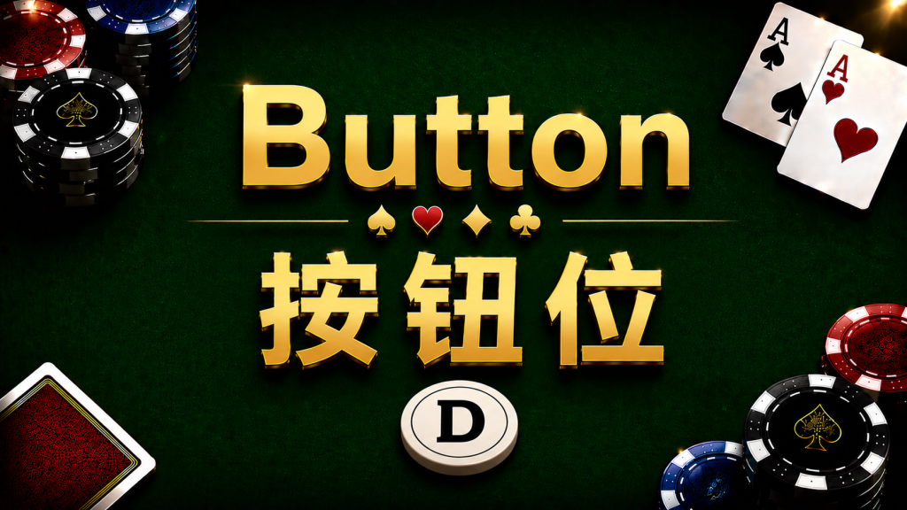 Button placement on a Texas Hold'em poker table and informational advantages diagram.