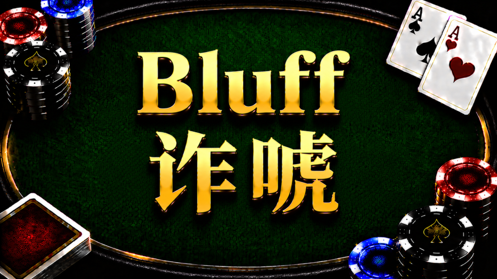 A diagram illustrating the concept and strategic application of bluffing in Texas Hold'em.