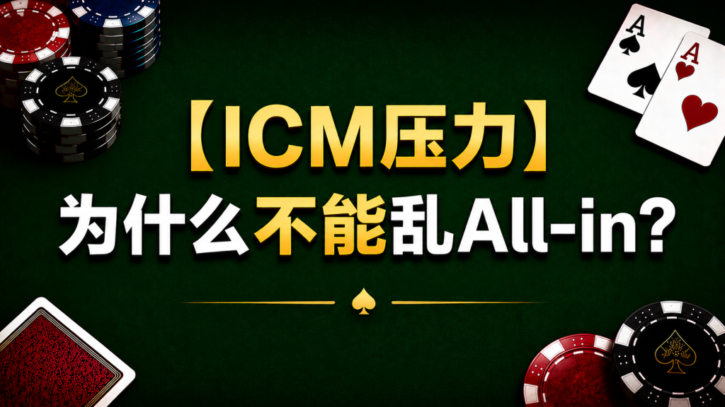 Poker ICM Pressure 德州撲克ICM壓力示意圖，展示淘汰風險與All-in決策