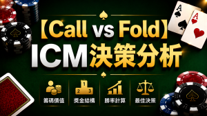 Poker Call vs Fold 德州扑克Call vs Fold ICM示意图，展示ICM压力下的跟注与弃牌决策