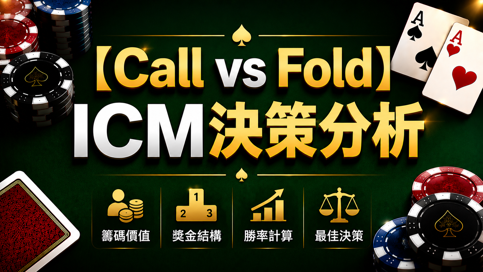Quyết định Call hay Fold trong Poker: Sơ đồ minh họa ICM (Independent Call and Fold) trong Texas Hold'em, thể hiện các quyết định call và fold dưới áp lực ICM.