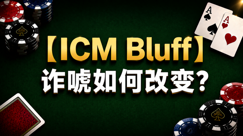 Poker ICM Bluff 德州撲克ICM Bluff示意圖，展示ICM壓力下的詐唬策略與Fold Equity