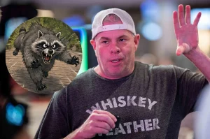 Michael McQuaid dislocated his shoulder after being chased by a raccoon, but won the poker tournament that same night.