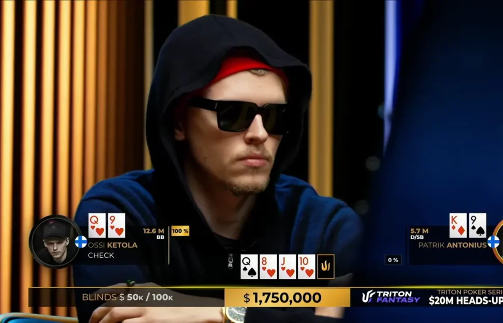 Một bộ bài sảnh đồng chất, một cú lật kèo đầy cay đắng! Patrik Antonius phải chịu thất bại ê chề trong trận đấu poker trị giá 20 triệu đô la.